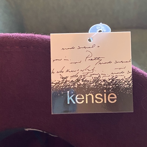 Nwt Kensie Burgundy Wool Fedora Hat 